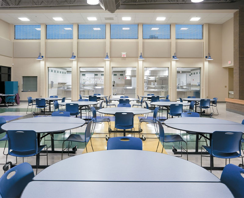School Cafeteria chairs and tables